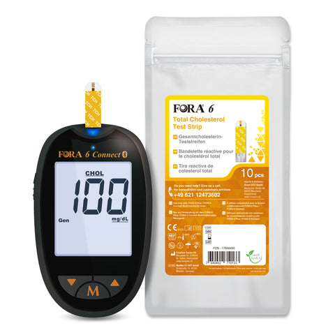 FORA 6 Connect Bluetooth, Total Cholesterol (TCH) Test Strip 10pcs Set