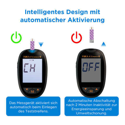 FORA 6 Connect Bluetooth, β-Keton (KT) Test Strip 10pcs Set