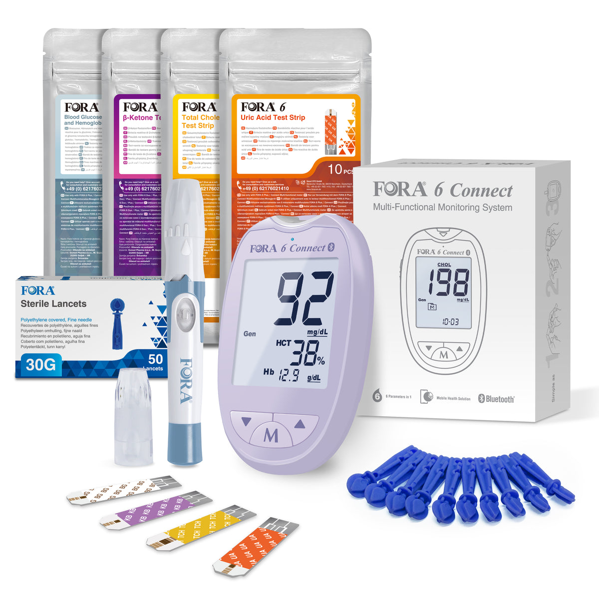 Fora FORA 6 Connect | All-in-One Health Meter for the Family | Blood Glucos ...