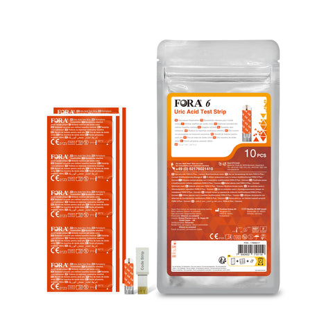 Deluxe bundle- FORA 6 Plus Multi-functional Monitoring System (mg/dL) with 6 parameter test strips.