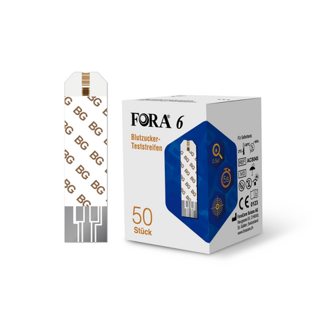 FORA 6 DUO, Blood Glucose (BG) Test Strips 50 pcs Set