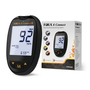 FORA 6 Connect | All-in-One Health Meter for the Family | Blood Glucose, Ketone, Cholesterol, Uric Acid, Hemoglobin, Hematocrit Tests | Bluetooth E-Diary | Family Care | Classic Black